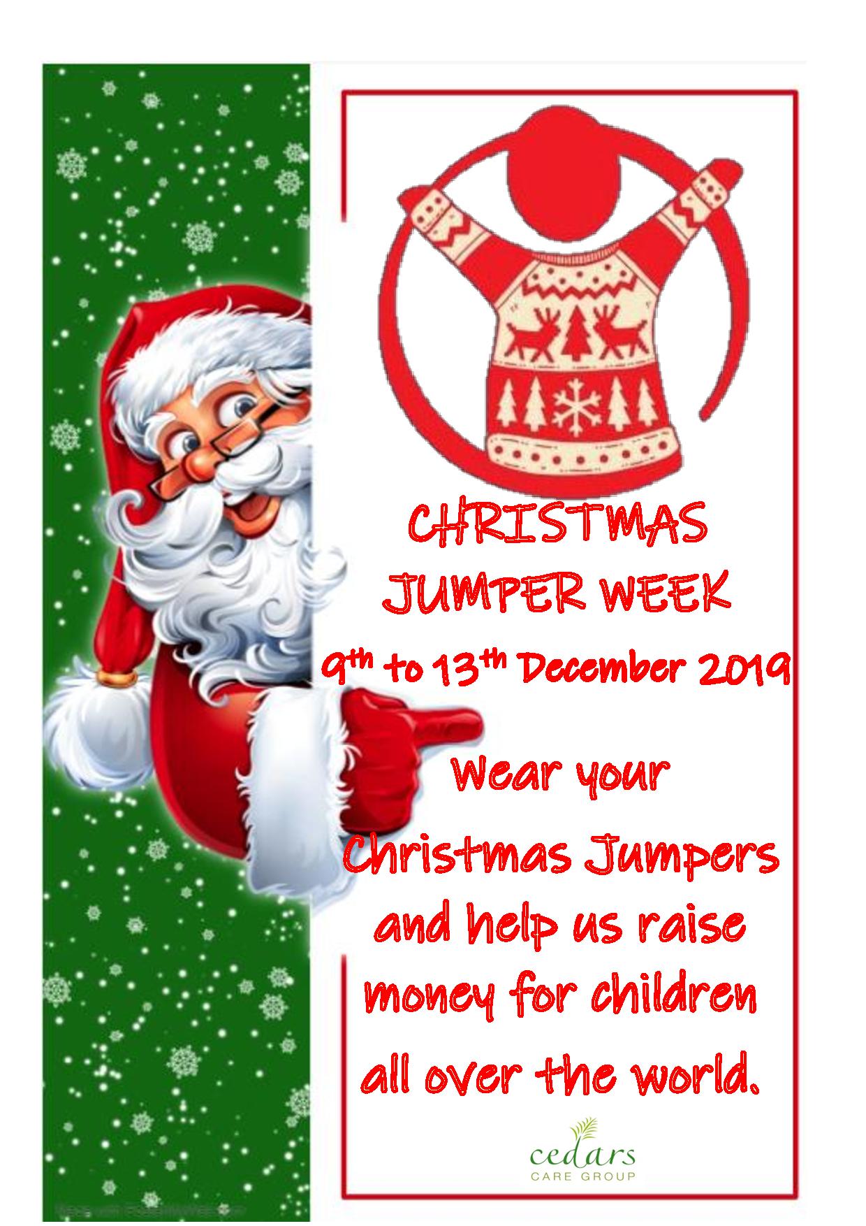 Christmas Jumper week Posterpage001 (1) Cedars Care Group